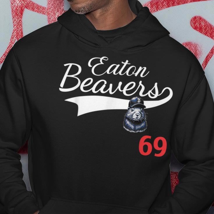 Eaton Beavers 69 Adult Humor Baseball Hoodie Unique Gifts