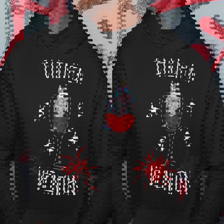 Einhorn Wein Weinhorn Weintrinker Weinliebhaber Alcohol Hoodie Lustige Geschenke
