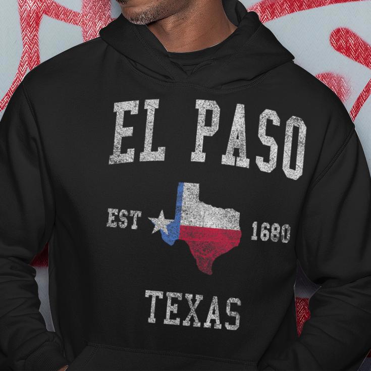 El Paso Texas Flag Sport Retrointage Hoodie Lustige Geschenke