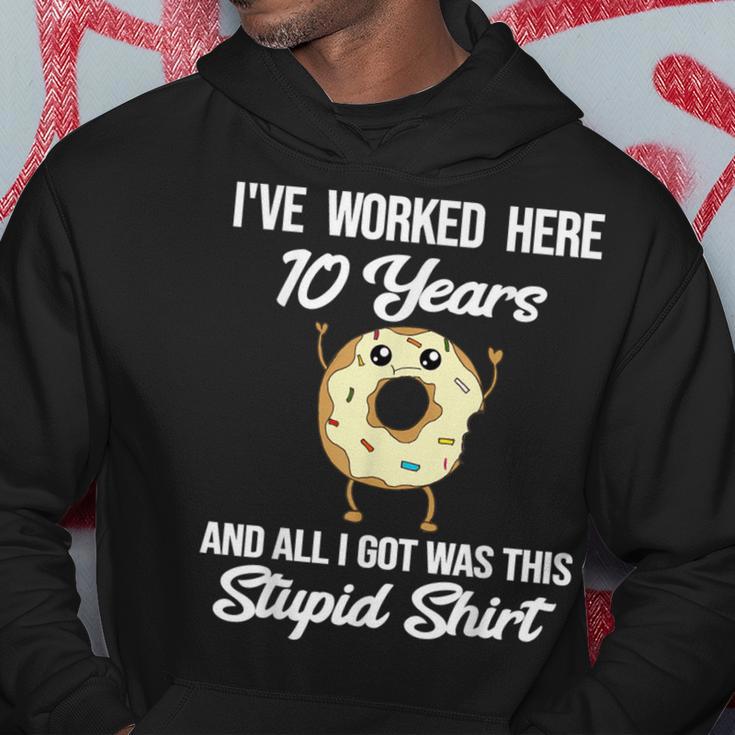 Employee Appreciation 10 Year Work Anniversary Donut Hoodie Unique Gifts