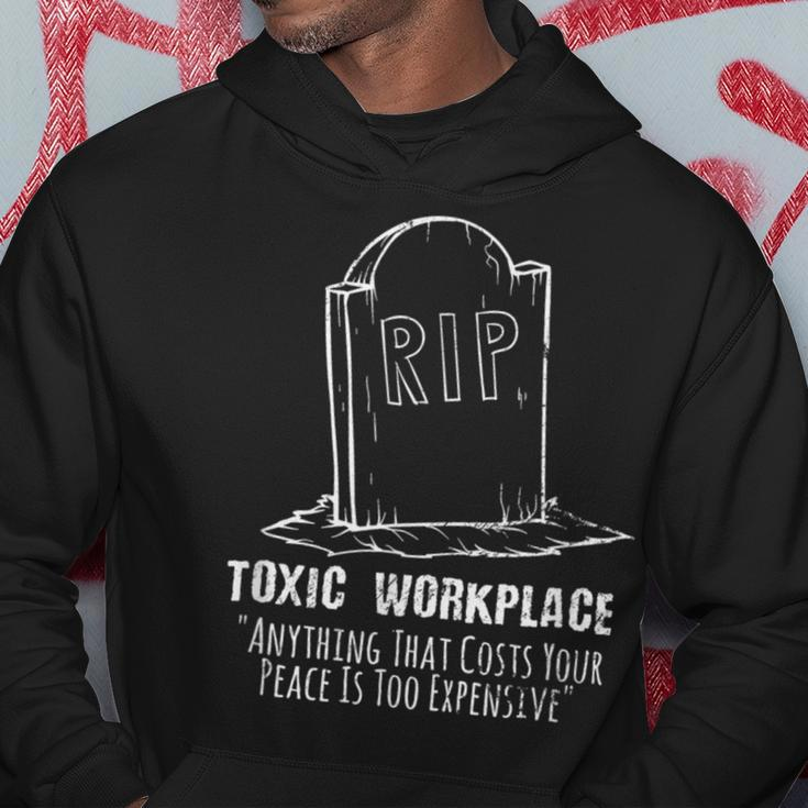 Employment Rest In Peace Job Rip Toxic Workplace Resignation Hoodie Unique Gifts