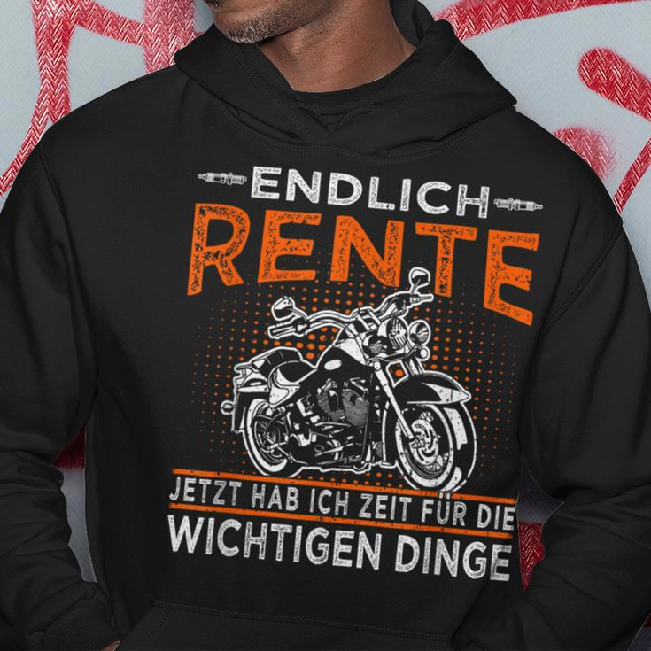 Endlich Rente Biker Grandpa & Motorradfahrer Rentner Hoodie Lustige Geschenke