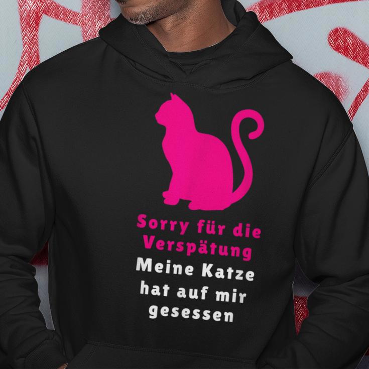 Entschuldigung, Meine Katze Hat auf Mir Gesessen Schwarzes Hoodie, Lustiges Haustier Motiv Lustige Geschenke