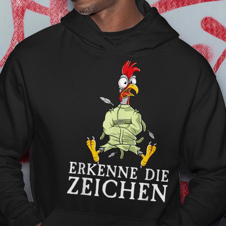 Erkenne Die Signserrückt Angratt Cockerel Hoodie Lustige Geschenke