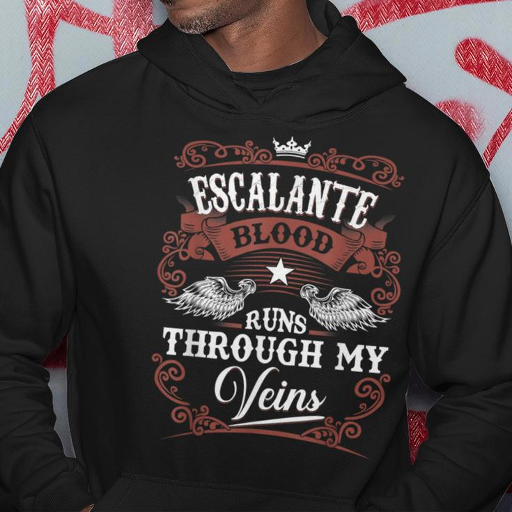 Escalante Blood Runs Through My Veins Vintage Family Name Hoodie Funny Gifts