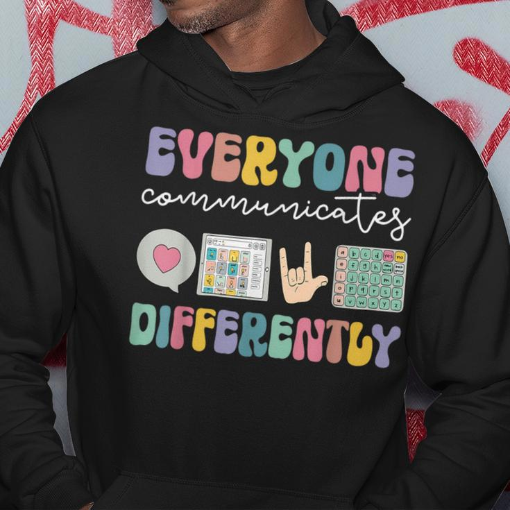 Everyone Communicates Differently Special Education Autism Hoodie Unique Gifts