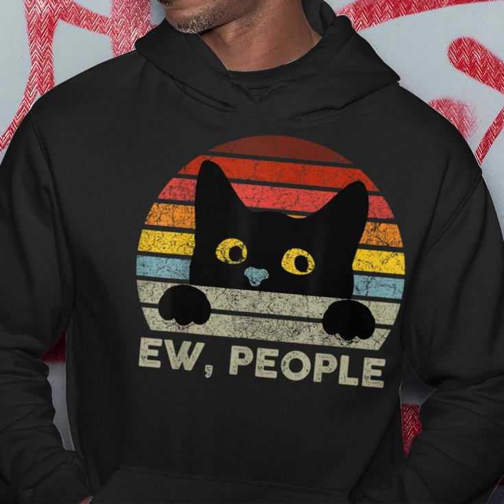 Ew People Vintage Black Cat For Cat Lover Cat Mom Cat Dad Hoodie Unique Gifts