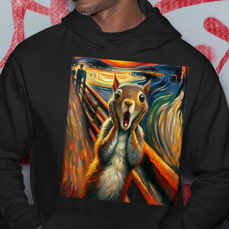 Expressionist Scream Squirrel Lovers Artistic Squirrel Hoodie Funny Gifts