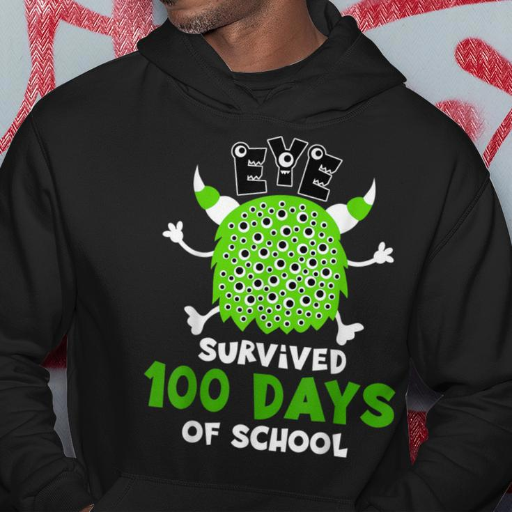 Eye Survived 100 Days Cute Monster 100 Days Of School Hoodie Unique Gifts