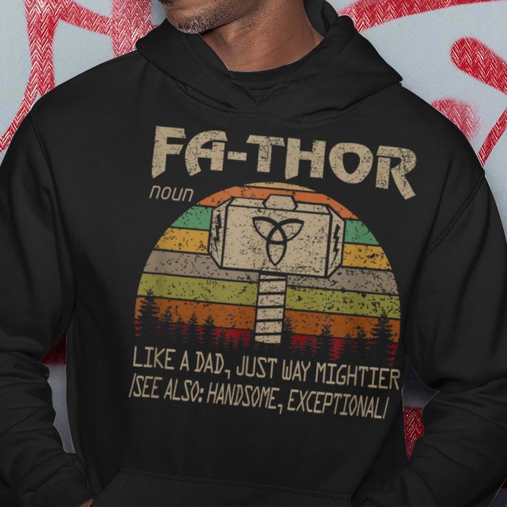 Fa-Thor Like Dad Just Way Mightier Hero Fathers Day Hoodie Unique Gifts