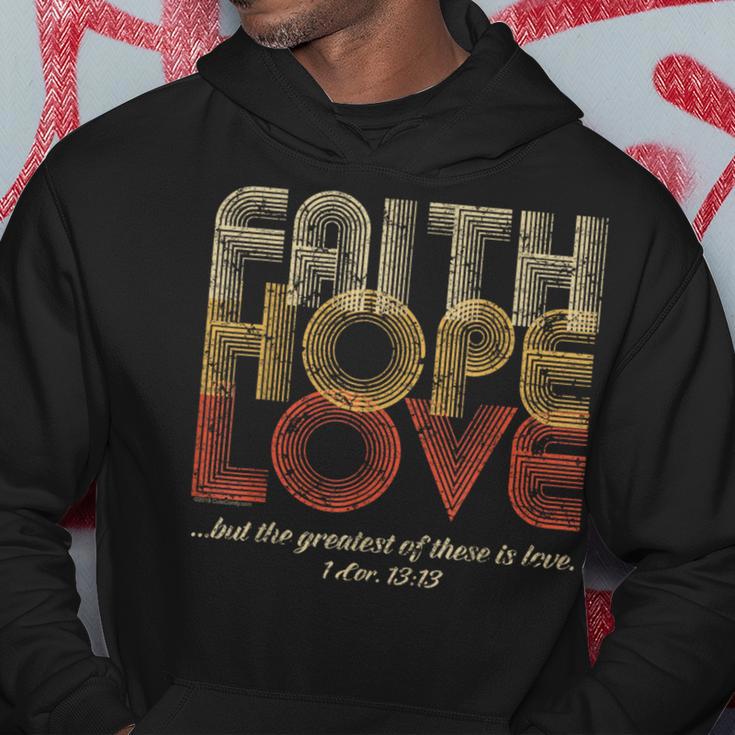 Faith Hope Love 1 Corinthians 13 Bible Verse Retro Christian Hoodie Unique Gifts