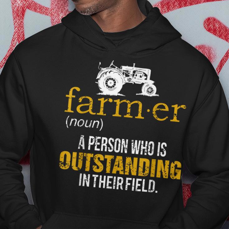 Farmer A Person Who Is Outstanding In Their Field Farm Hoodie Unique Gifts