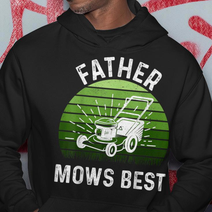 Father Mows Best Lawn Mowing Retro Fathers Day Hoodie Unique Gifts