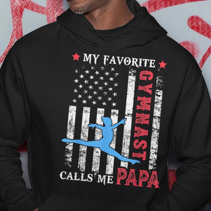 My Favorite Gymnast Calls Me Papa Usa Flag Father's Day Hoodie Unique Gifts