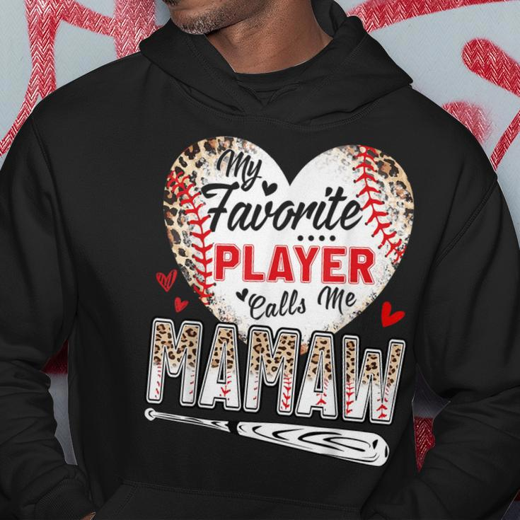 My Favorite Player Calls Me Mamaw Baseball Leopard Hoodie Unique Gifts