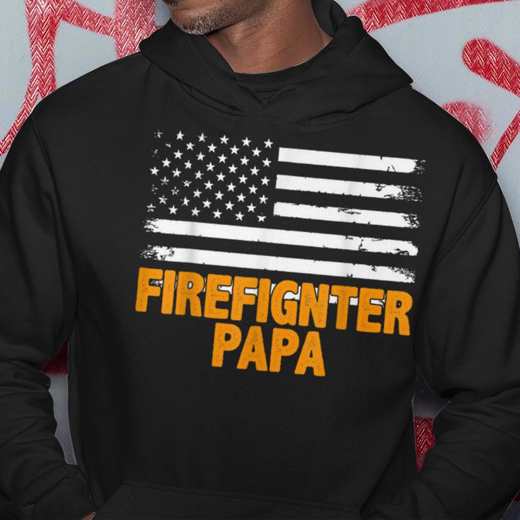 Feuerwehrmann Papa Amerikanische Flaggeatertag Kapuzenpullover Lustige Geschenke