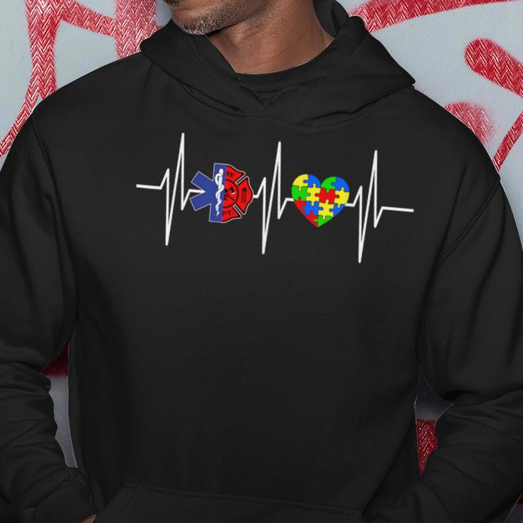Firefighter Emt Autism Awareness Puzzle Heart Hoodie Unique Gifts