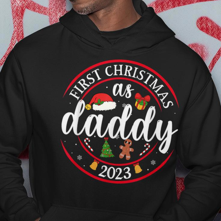 First Christmas As A Daddy Family Santa Hat Xmas Pjs New Dad Hoodie Funny Gifts