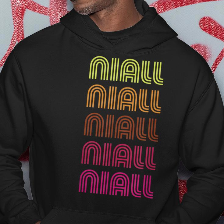 First Name Niall Funky Retro Vintage Disco Hoodie Personalized Gifts