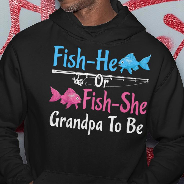 Fish-He Or Fish-She Grandpa To Be Gender Reveal Baby Shower Hoodie Unique Gifts