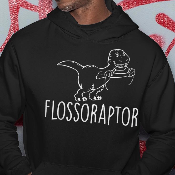 Flossoraptor Flossing Cute Dinosaur Dental BabeHoodie Unique Gifts