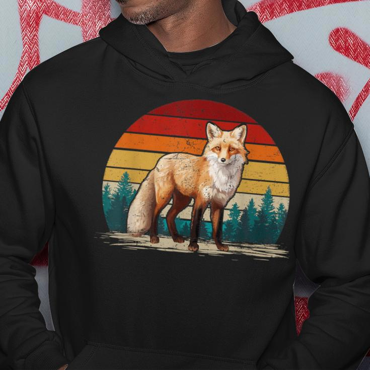 Fox Lover Retro Style Distressed Vintage Fox Hoodie Unique Gifts