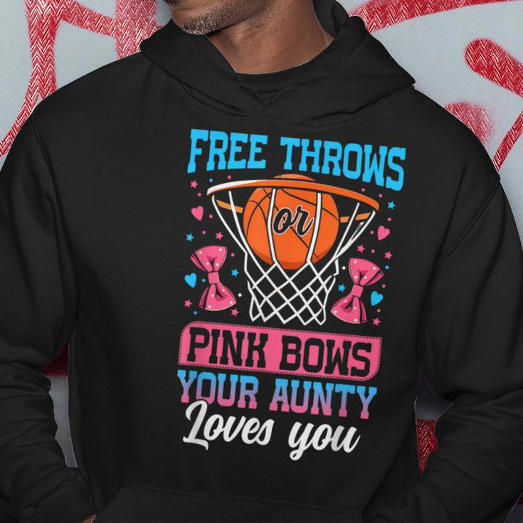 Free Throws Or Pink Bows Your Aunty Loves You Gender Reveal Hoodie Unique Gifts