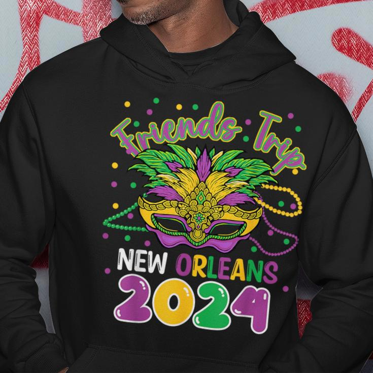 Friends Trip New Orleans 2024 Mardi Gras Masked Hoodie Funny Gifts