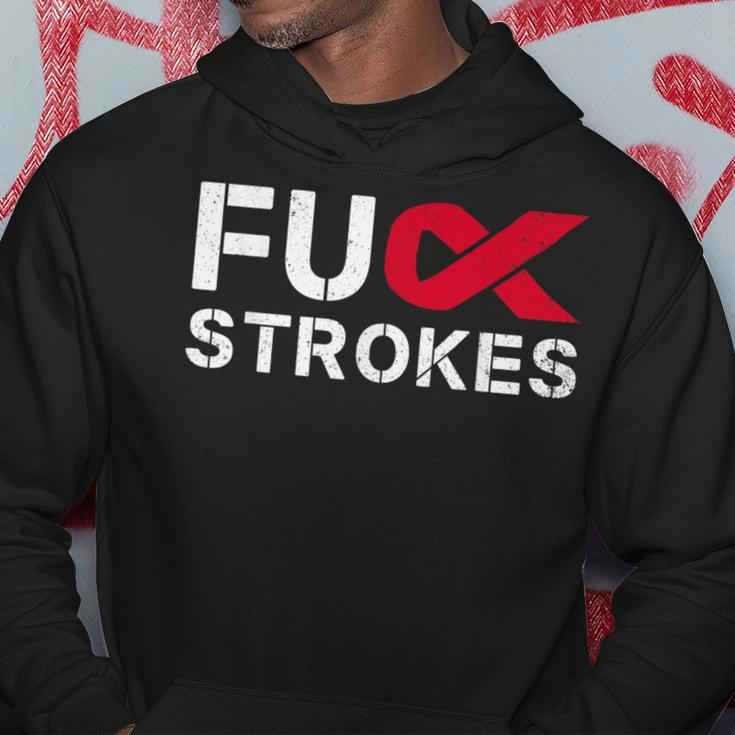 Fuck Strokes Fu Survivor Stroke Awareness Month Red Ribbon Hoodie Personalized Gifts