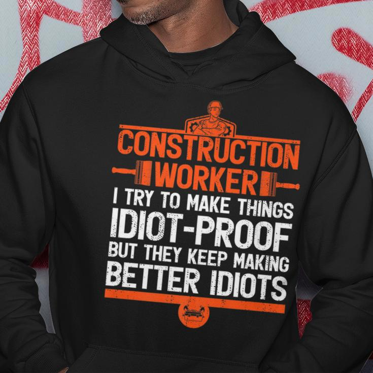 Construction For Dad Construction Worker Hoodie Unique Gifts