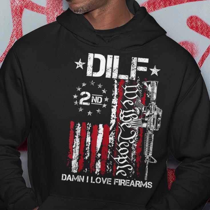 Dilf Damn I Love Firearms Gun American Flag Hoodie Unique Gifts