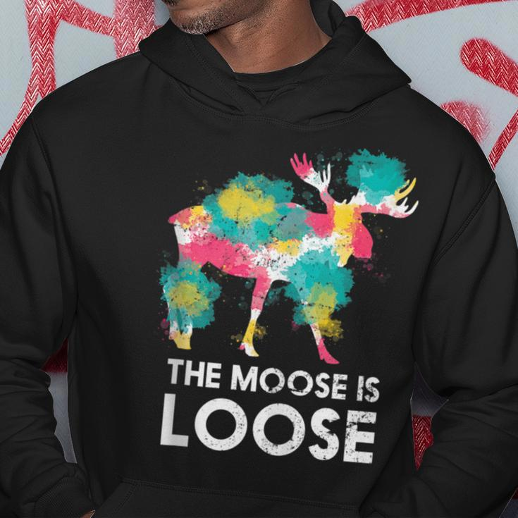 Elk Canada Forest Animal Wildlife Colorful Moose Hoodie Unique Gifts