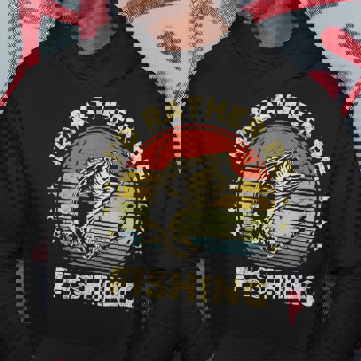 Fishing- Id Rather Be Fishing Bass Fish Dad Hoodie Unique Gifts