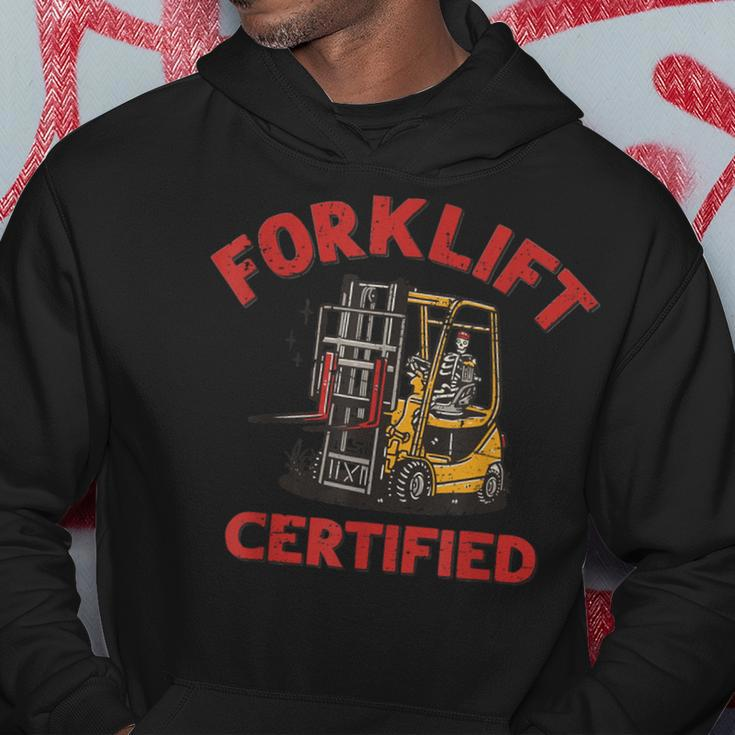Forklifts Operator Forklift Certified Retro Skeleton Hoodie Unique Gifts