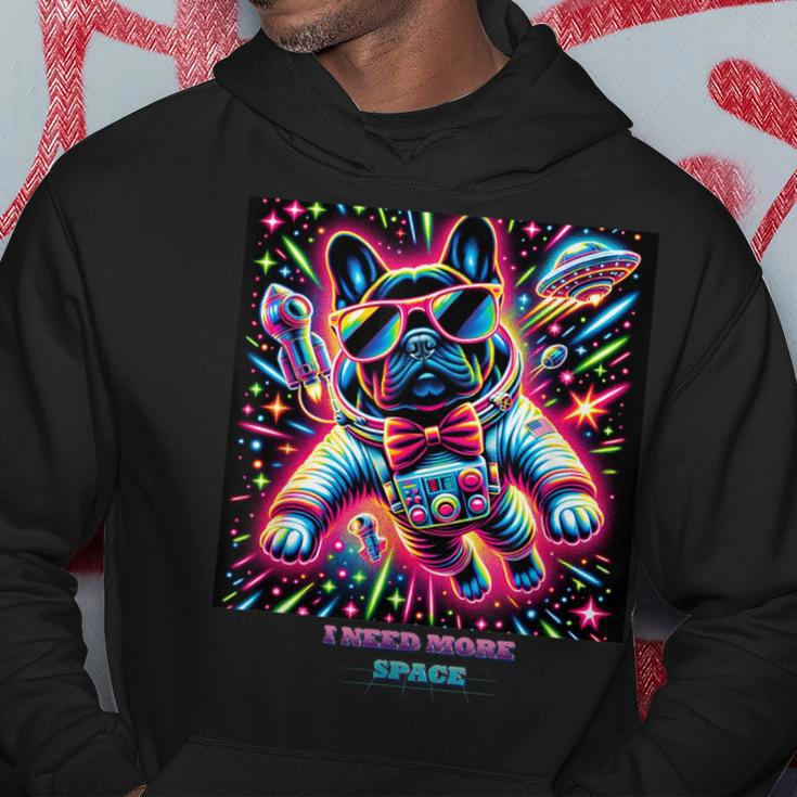 Frenchie “I Need More Space” Colorful French Bulldog Hoodie Unique Gifts