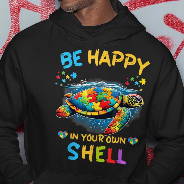 Be Happy In Your Own Shell Autism Awareness Turtle Hoodie Unique Gifts