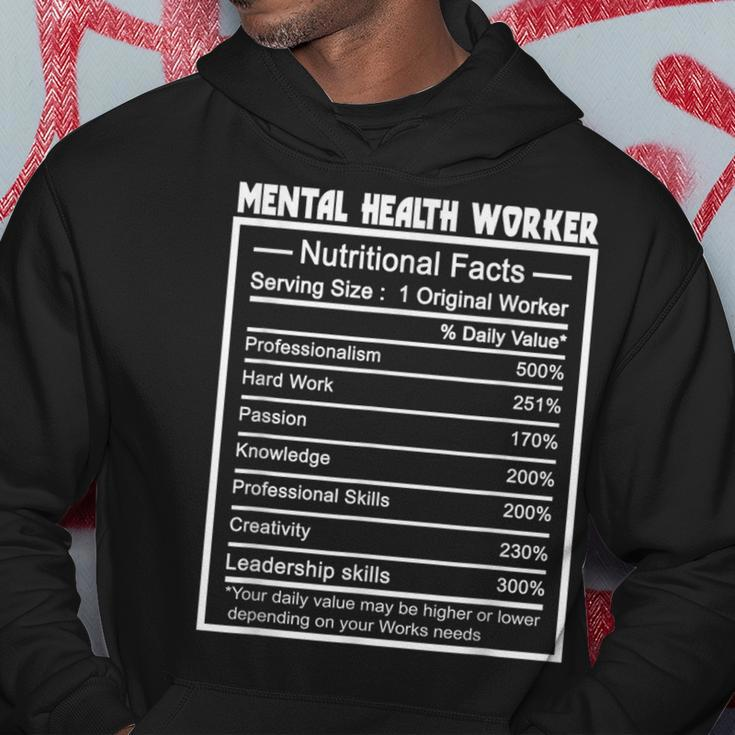 Job Title Worker Nutrition Facts Mental Health Worker Hoodie Unique Gifts