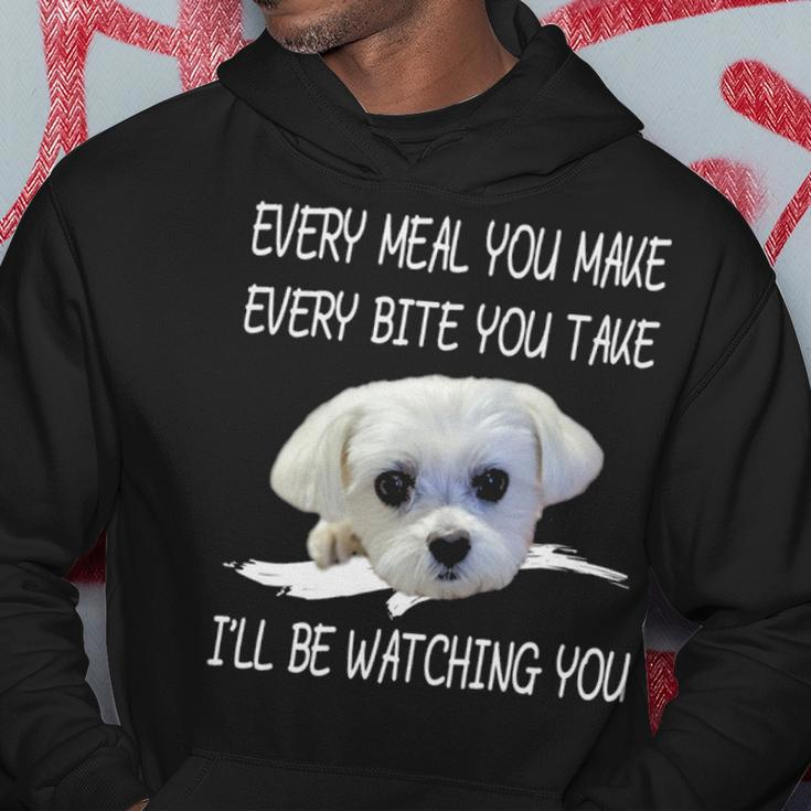 Maltese Dog Watching Owner Quote Puppy Mom Dad Hoodie Unique Gifts