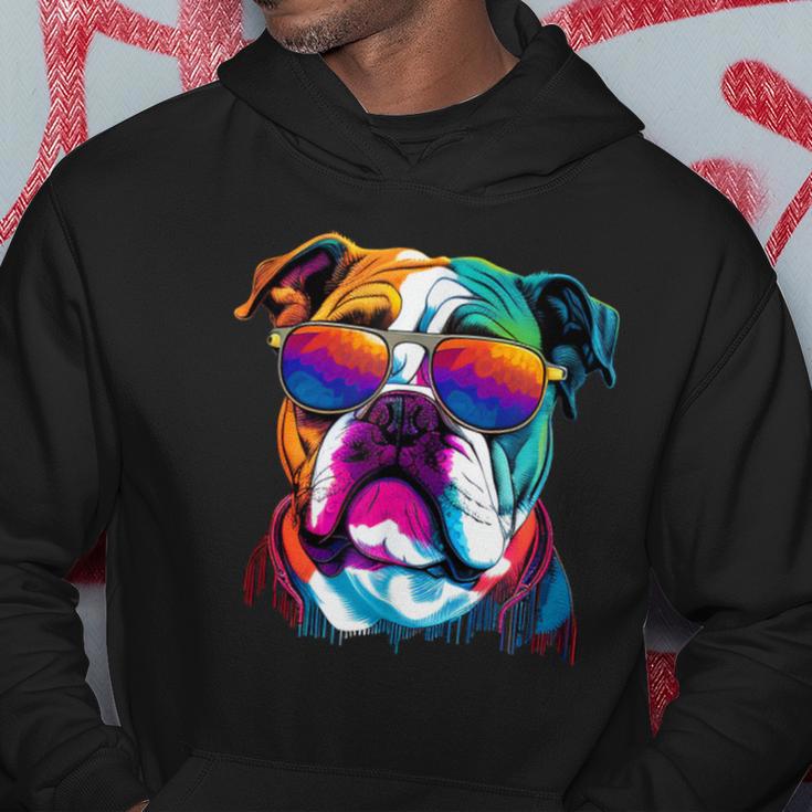 Multicolor English Bulldog Face Hoodie Unique Gifts