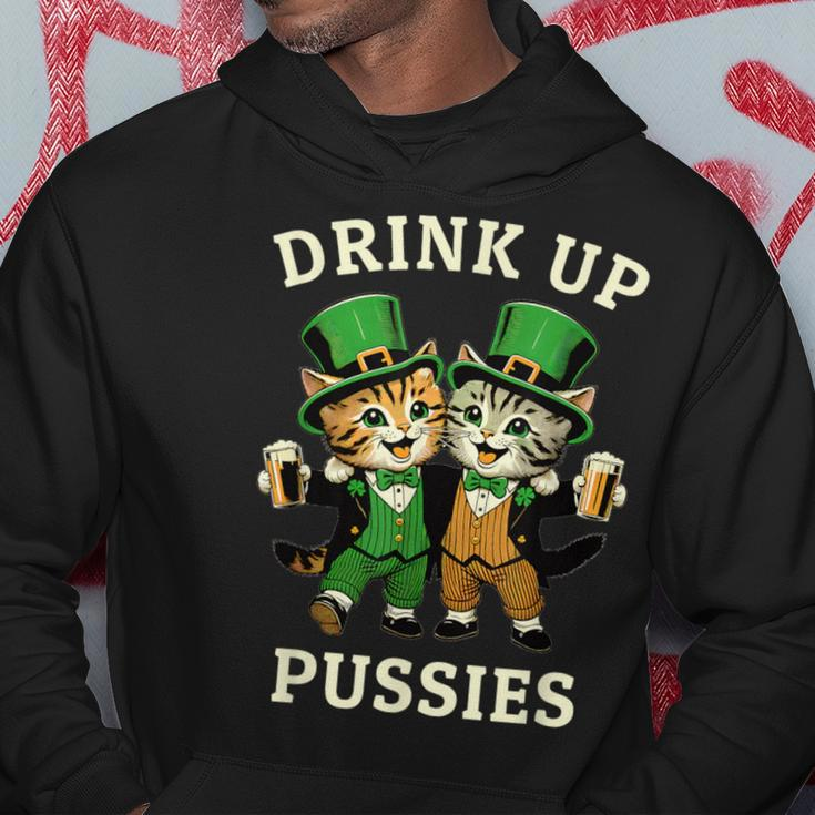 St Patrick's Day Drinking Drink Up Pussies Bartender Hoodie Funny Gifts