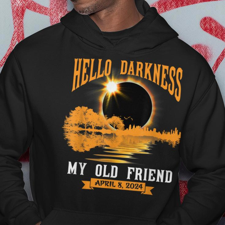 Total Solar Eclipse 2024 Hello Darkness My Old Friend Hoodie Funny Gifts