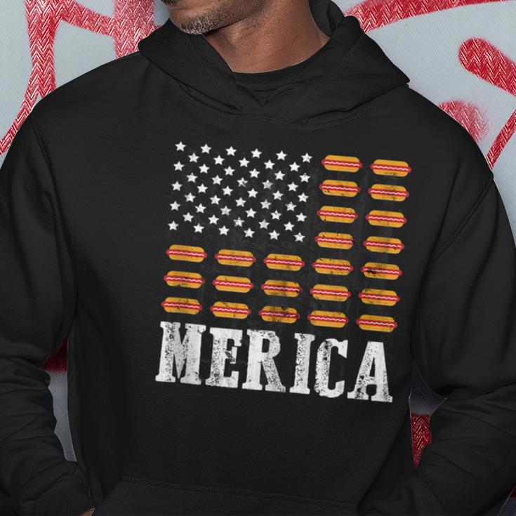 Vintage Hot Dog American Us Flag 4Th Of July Hoodie Unique Gifts