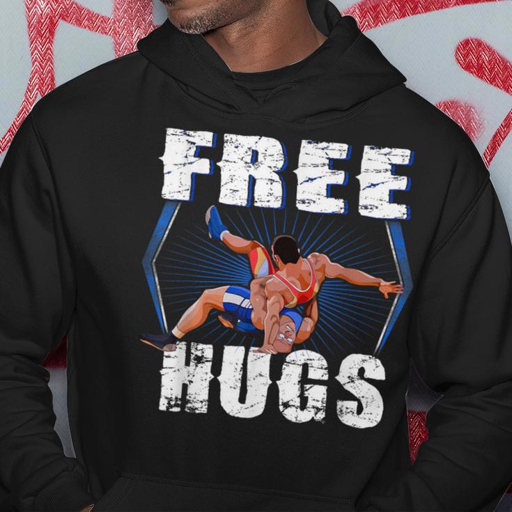 Wrestling Free Hugs Wrestling Vintage Hoodie Unique Gifts