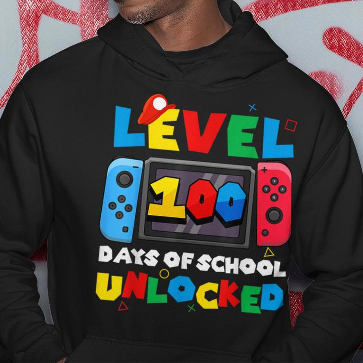 Game Controller Level 100 Days Of School Unlocked Boys Hoodie Unique Gifts