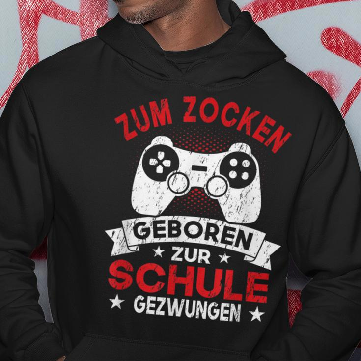 Gamer Zocker Games Zum Zocken Geboren Zur Schul Hoodie Lustige Geschenke