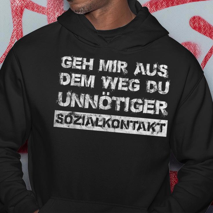 Geh Mir Aus Dem Weg Du Unnötiger Sozialkontakt Short-Sleeved Hoodie Lustige Geschenke