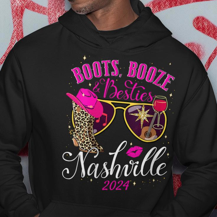 Girls Weekend Girls Trip 2024 Nashville Boots Booze Besties Hoodie Personalized Gifts