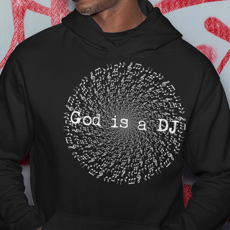 God is a DJ Schwarzes Unisex Hoodie mit Vinyl-Design Lustige Geschenke