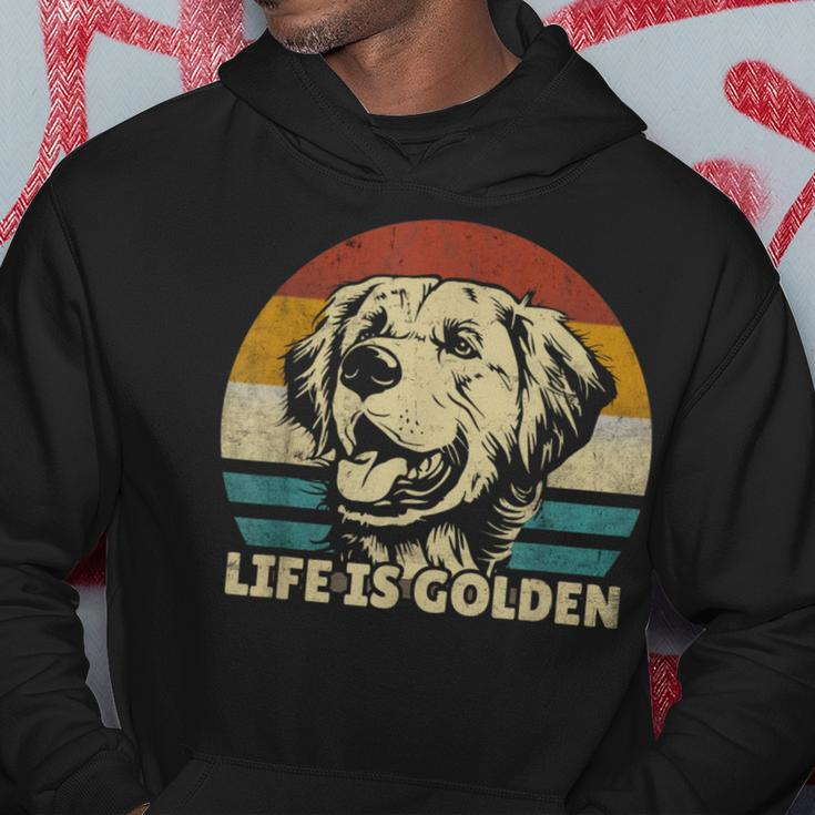 Golden Retriever Dog Life Is Golden Retro Vintage Hoodie Lustige Geschenke