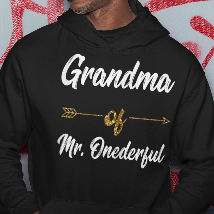 Grandma Of Mr Onederful First Birthday Grandson Hoodie Unique Gifts